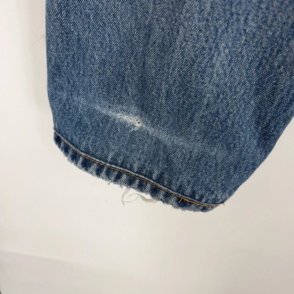 Levi's 505 Jeans 30x25 Cropped Straight Leg Light‎ Wash Red Tab Denim